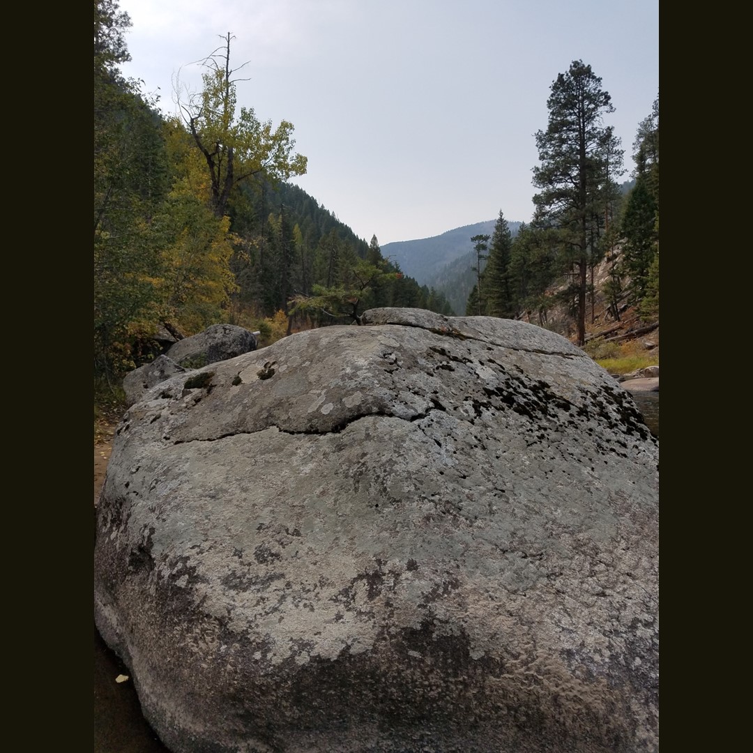 Smiling Boulder Photo on a River in Montana